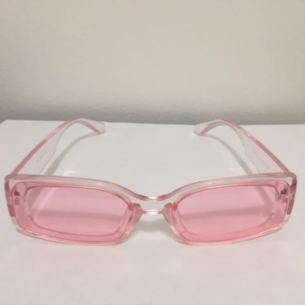 Pink rectangular sunglasses - Picture 2 of 2